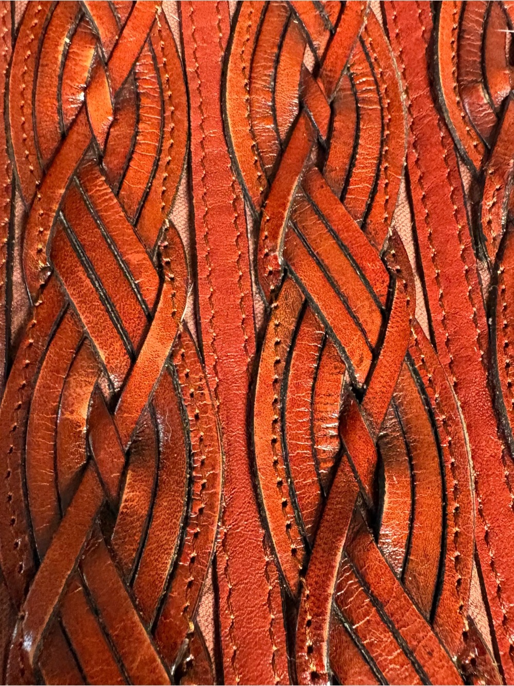 Vintage Etienne Aigner Brown Leather Woven Braided Tote Shoulder Bag - Picture 5 of 12